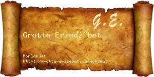 Grotte Erzsébet névjegykártya